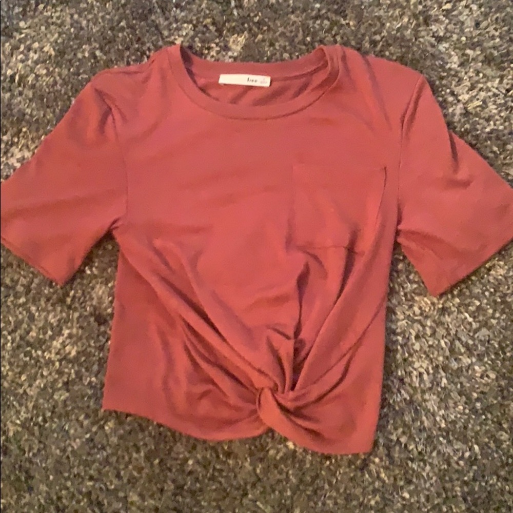 Wilfred Free mauve cropped sweater tee